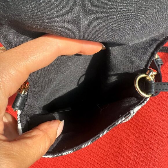 Nanette Lepore Black & White Gingham Faux Leather Phone Wallet Crossbody – New - Picture 6 of 12